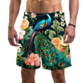 thumbnail image 1 of luoweisi Men's Beach Shorts Quick Dry Swim Trunks with Mesh Lining Peacock L, 1 of 5