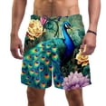 thumbnail image 1 of luoweisi Men's Beach Shorts Quick Dry Swim Trunks with Mesh Lining Peacock L, 1 of 5