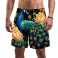 thumbnail image 1 of luoweisi Men's Beach Shorts Quick Dry Swim Trunks with Mesh Lining Peacock S, 1 of 5