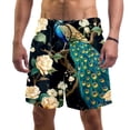 thumbnail image 1 of luoweisi Men's Beach Shorts Quick Dry Swim Trunks with Mesh Lining Peacock XL, 1 of 5