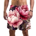 thumbnail image 1 of luoweisi Men's Beach Shorts Quick Dry Swim Trunks with Mesh Lining Peony L, 1 of 5