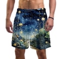 thumbnail image 1 of luoweisi Men's Beach Shorts Quick Dry Swim Trunks with Mesh Lining Plants under the Stars 2XL, 1 of 5
