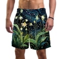 thumbnail image 1 of luoweisi Men's Beach Shorts Quick Dry Swim Trunks with Mesh Lining Plants under the Stars S, 1 of 5