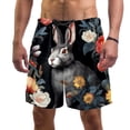thumbnail image 1 of luoweisi Men's Beach Shorts Quick Dry Swim Trunks with Mesh Lining Rabbit L, 1 of 5