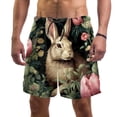 thumbnail image 1 of luoweisi Men's Beach Shorts Quick Dry Swim Trunks with Mesh Lining Rabbit L, 1 of 5
