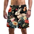 thumbnail image 1 of luoweisi Men's Beach Shorts Quick Dry Swim Trunks with Mesh Lining Rabbit L, 1 of 5