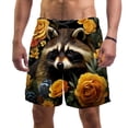 thumbnail image 1 of luoweisi Men's Beach Shorts Quick Dry Swim Trunks with Mesh Lining Raccoon 2XL, 1 of 5