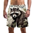 thumbnail image 1 of luoweisi Men's Beach Shorts Quick Dry Swim Trunks with Mesh Lining Raccoon 2XL, 1 of 5