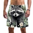 thumbnail image 1 of luoweisi Men's Beach Shorts Quick Dry Swim Trunks with Mesh Lining Raccoon L, 1 of 5