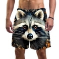 thumbnail image 1 of luoweisi Men's Beach Shorts Quick Dry Swim Trunks with Mesh Lining Raccoon L, 1 of 5