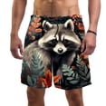 thumbnail image 1 of luoweisi Men's Beach Shorts Quick Dry Swim Trunks with Mesh Lining Raccoon M, 1 of 5