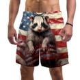 thumbnail image 1 of luoweisi Men's Beach Shorts Quick Dry Swim Trunks with Mesh Lining Raccoon M, 1 of 5