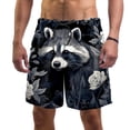 thumbnail image 1 of luoweisi Men's Beach Shorts Quick Dry Swim Trunks with Mesh Lining Raccoon M, 1 of 5