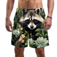 thumbnail image 1 of luoweisi Men's Beach Shorts Quick Dry Swim Trunks with Mesh Lining Raccoon S, 1 of 5