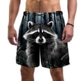 thumbnail image 1 of luoweisi Men's Beach Shorts Quick Dry Swim Trunks with Mesh Lining Raccoon S, 1 of 5