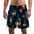 thumbnail image 1 of luoweisi Men's Beach Shorts Quick Dry Swim Trunks with Mesh Lining Retro Lantern S, 1 of 5