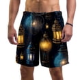 thumbnail image 1 of luoweisi Men's Beach Shorts Quick Dry Swim Trunks with Mesh Lining Retro Lantern XL, 1 of 5