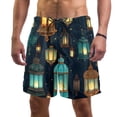 thumbnail image 1 of luoweisi Men's Beach Shorts Quick Dry Swim Trunks with Mesh Lining Retro Lantern XL, 1 of 5
