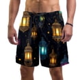 thumbnail image 1 of luoweisi Men's Beach Shorts Quick Dry Swim Trunks with Mesh Lining Retro Lantern XL, 1 of 5