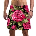 thumbnail image 1 of luoweisi Men's Beach Shorts Quick Dry Swim Trunks with Mesh Lining Rose M, 1 of 5