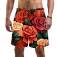 thumbnail image 1 of luoweisi Men's Beach Shorts Quick Dry Swim Trunks with Mesh Lining Roses 2XL, 1 of 5