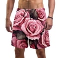 thumbnail image 1 of luoweisi Men's Beach Shorts Quick Dry Swim Trunks with Mesh Lining Roses L, 1 of 5