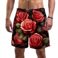 thumbnail image 1 of luoweisi Men's Beach Shorts Quick Dry Swim Trunks with Mesh Lining Roses L, 1 of 5