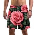 thumbnail image 1 of luoweisi Men's Beach Shorts Quick Dry Swim Trunks with Mesh Lining Roses L, 1 of 5