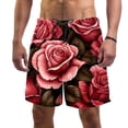 thumbnail image 1 of luoweisi Men's Beach Shorts Quick Dry Swim Trunks with Mesh Lining Roses L, 1 of 5