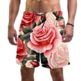 thumbnail image 1 of luoweisi Men's Beach Shorts Quick Dry Swim Trunks with Mesh Lining Roses L, 1 of 5