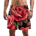 thumbnail image 1 of luoweisi Men's Beach Shorts Quick Dry Swim Trunks with Mesh Lining Roses L, 1 of 5
