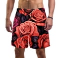 thumbnail image 1 of luoweisi Men's Beach Shorts Quick Dry Swim Trunks with Mesh Lining Roses M, 1 of 5
