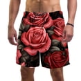 thumbnail image 1 of luoweisi Men's Beach Shorts Quick Dry Swim Trunks with Mesh Lining Roses S, 1 of 5