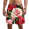 thumbnail image 1 of luoweisi Men's Beach Shorts Quick Dry Swim Trunks with Mesh Lining Roses S, 1 of 5