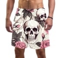 thumbnail image 1 of luoweisi Men's Beach Shorts Quick Dry Swim Trunks with Mesh Lining Roses and Skull 2XL, 1 of 5