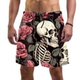 thumbnail image 1 of luoweisi Men's Beach Shorts Quick Dry Swim Trunks with Mesh Lining Roses and Skull L, 1 of 5
