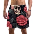 thumbnail image 1 of luoweisi Men's Beach Shorts Quick Dry Swim Trunks with Mesh Lining Roses and Skull L, 1 of 5