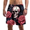 thumbnail image 1 of luoweisi Men's Beach Shorts Quick Dry Swim Trunks with Mesh Lining Roses and Skull XL, 1 of 5