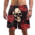 thumbnail image 1 of luoweisi Men's Beach Shorts Quick Dry Swim Trunks with Mesh Lining Roses and Skull XL, 1 of 5