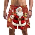thumbnail image 1 of luoweisi Men's Beach Shorts Quick Dry Swim Trunks with Mesh Lining Santa Claus M, 1 of 5