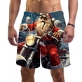thumbnail image 1 of luoweisi Men's Beach Shorts Quick Dry Swim Trunks with Mesh Lining Santa Claus Motorcycle L, 1 of 5