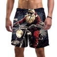 thumbnail image 1 of luoweisi Men's Beach Shorts Quick Dry Swim Trunks with Mesh Lining Santa Claus Motorcycle L, 1 of 5