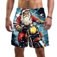 thumbnail image 1 of luoweisi Men's Beach Shorts Quick Dry Swim Trunks with Mesh Lining Santa Claus Motorcycle L, 1 of 5