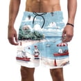 thumbnail image 1 of luoweisi Men's Beach Shorts Quick Dry Swim Trunks with Mesh Lining Santa Claus Vacation M, 1 of 5