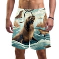 thumbnail image 1 of luoweisi Men's Beach Shorts Quick Dry Swim Trunks with Mesh Lining Sea Lion 2XL, 1 of 5