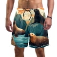 thumbnail image 1 of luoweisi Men's Beach Shorts Quick Dry Swim Trunks with Mesh Lining Sea Lion L, 1 of 5
