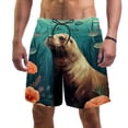 thumbnail image 1 of luoweisi Men's Beach Shorts Quick Dry Swim Trunks with Mesh Lining Sea Lion S, 1 of 5