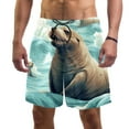 thumbnail image 1 of luoweisi Men's Beach Shorts Quick Dry Swim Trunks with Mesh Lining Sea Lion XL, 1 of 5