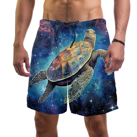 luoweisi Men's Beach Shorts Quick Dry Swim Trunks with Mesh Lining Sea Turtle 2XL