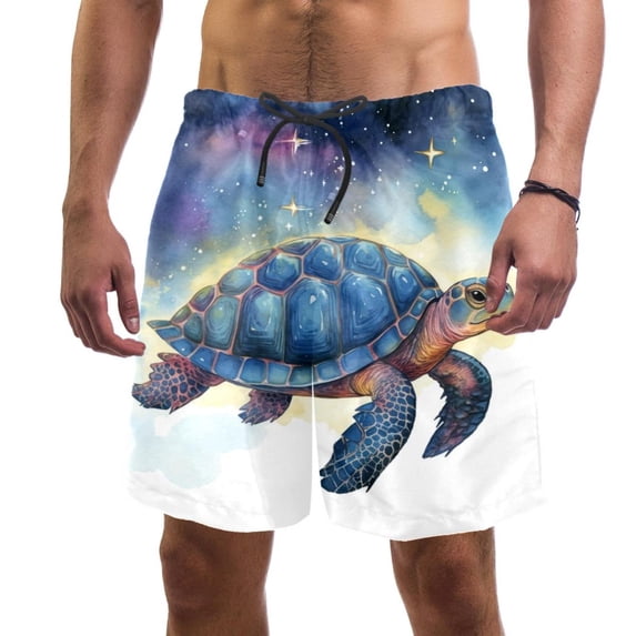 luoweisi Men's Beach Shorts Quick Dry Swim Trunks with Mesh Lining Sea Turtle 2XL